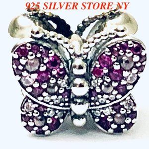 Pandora Charm Pave Butter Fly Silver